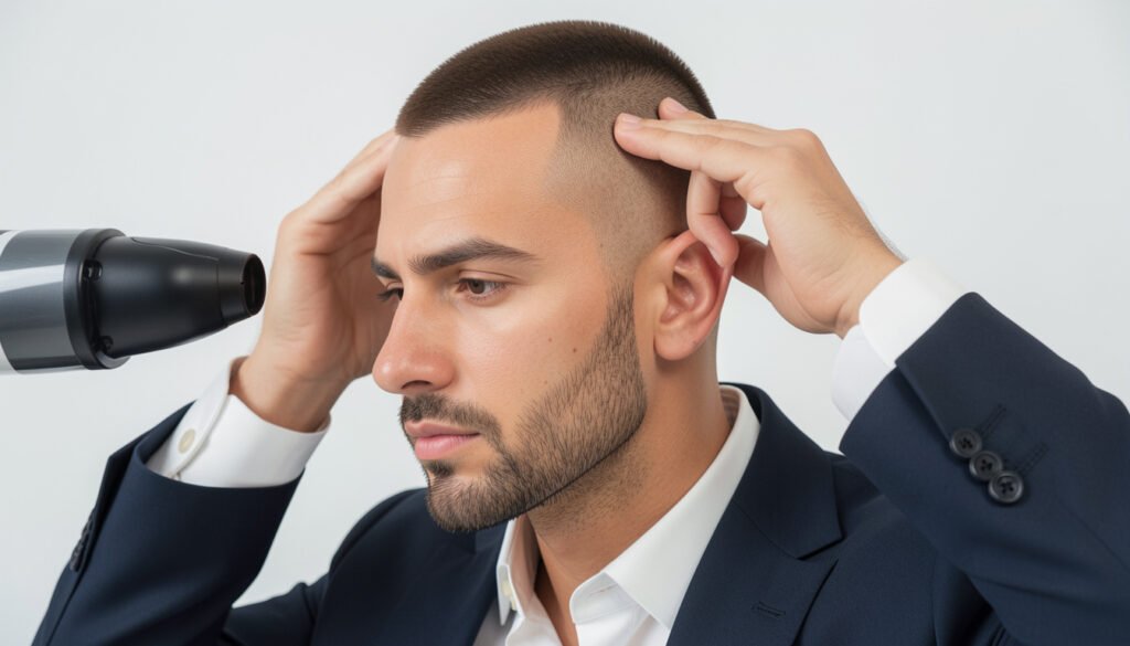 buzz cut receding hairline